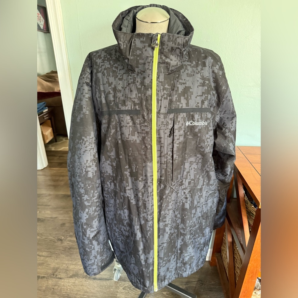 Columbia Nordic Point Grey Digital Camo Interchange Ski Parka Coat Size XXL